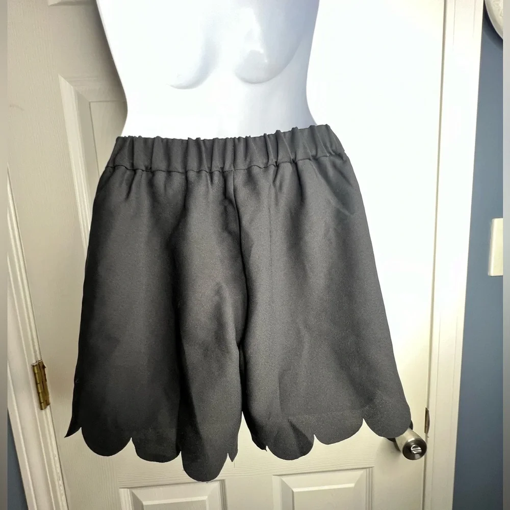 Madewell Womens 2XS Black Scalloped Edge Elastic Waist Pocket Short Shorts XXS 0